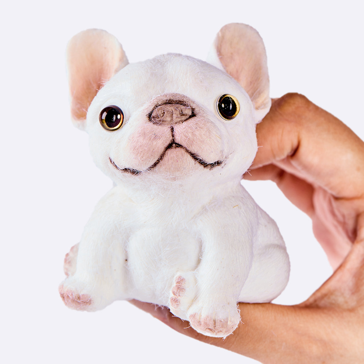 Flocked White French Bulldog Taba Squishy