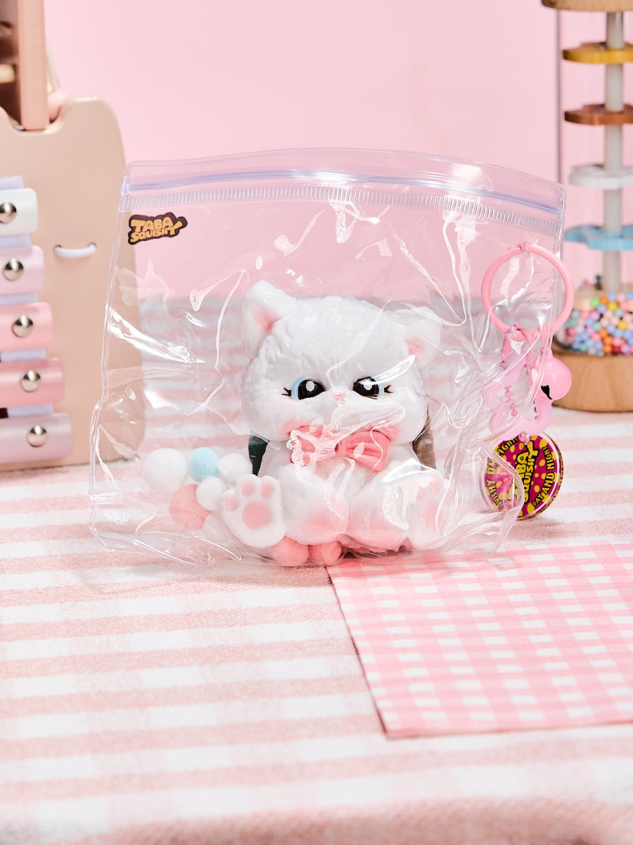 White Cat with Pink Bow Taba Squishy