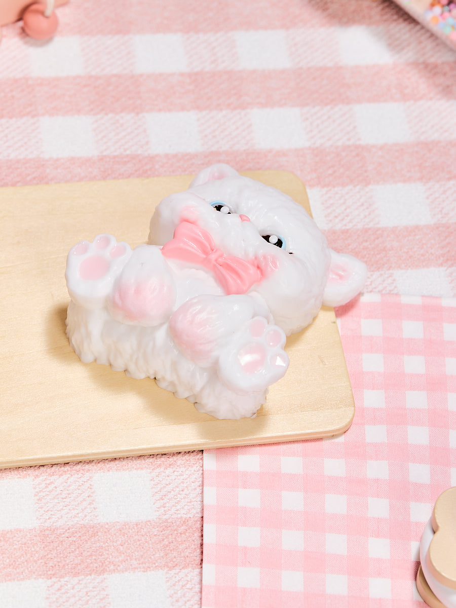 White Cat with Pink Bow Taba Squishy