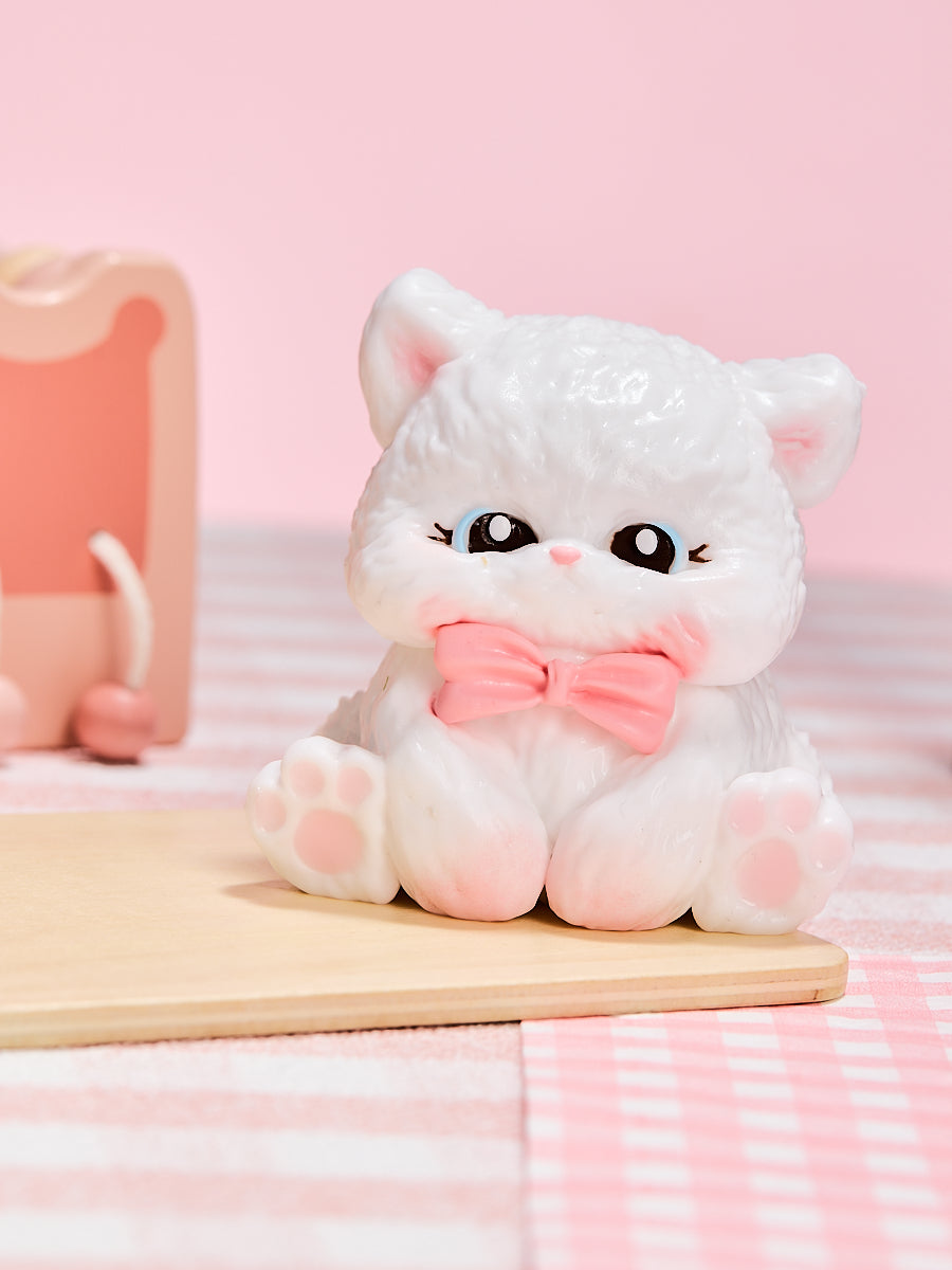 White Cat with Pink Bow Taba Squishy