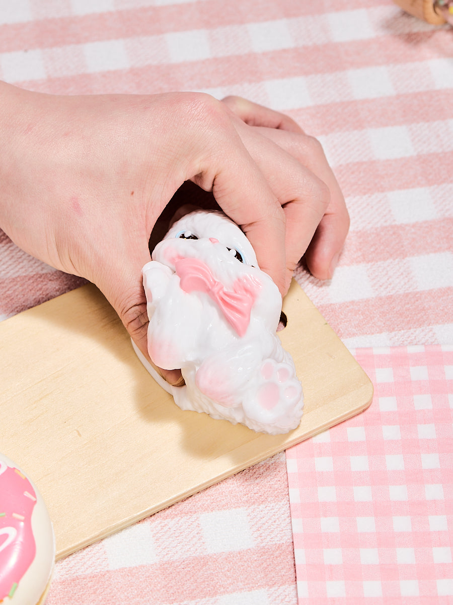 White Cat with Pink Bow Taba Squishy