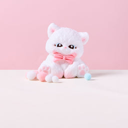 White Cat with Pink Bow Taba Squishy