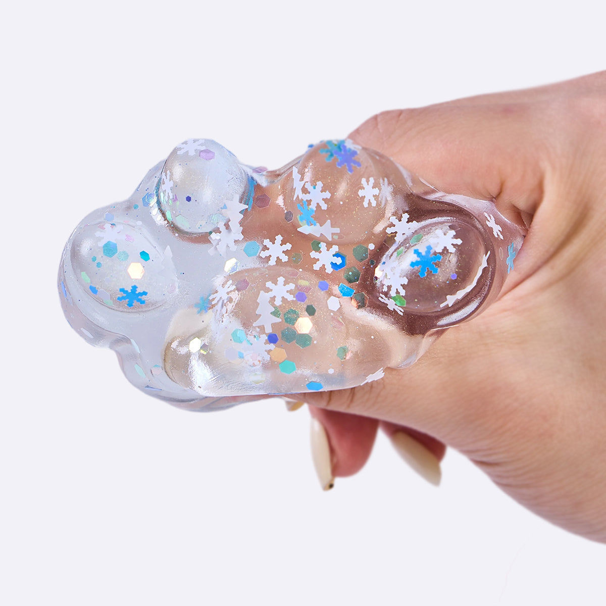 Blue Sprinkle Clear Paw Taba Squishy