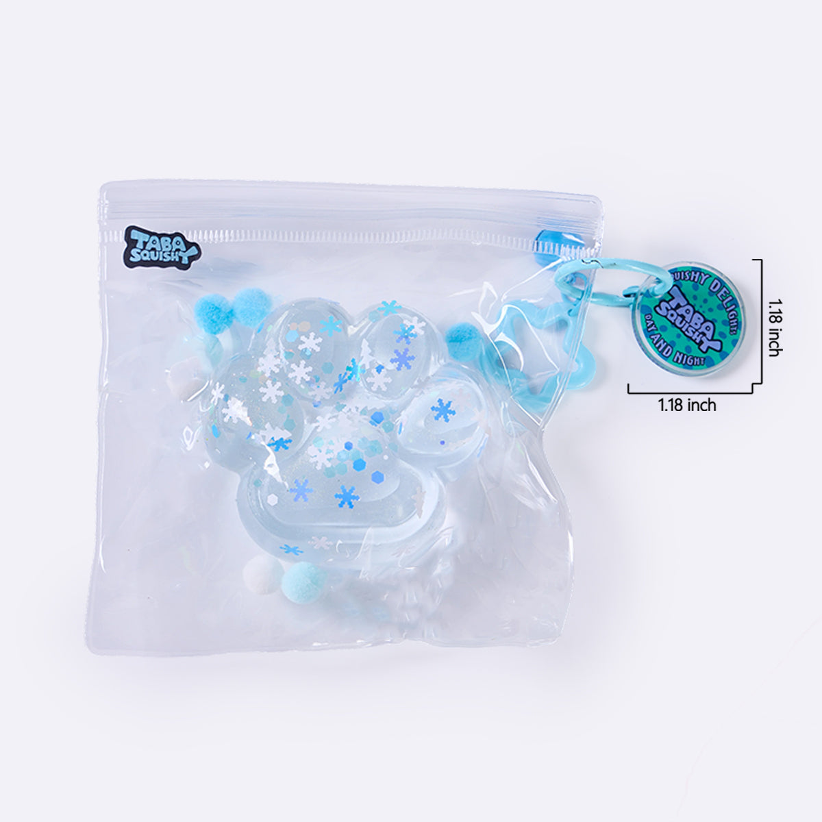 Blue Sprinkle Clear Paw Taba Squishy