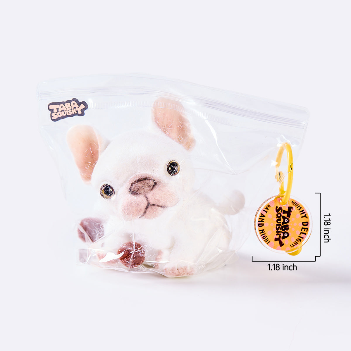 Flocked White French Bulldog Taba Squishy
