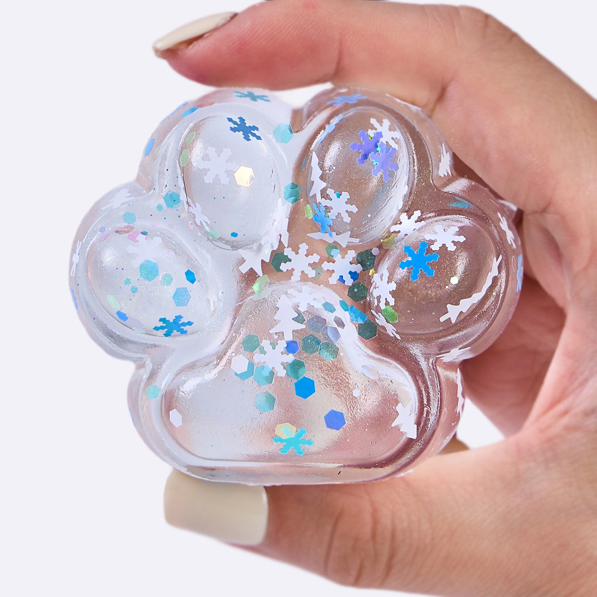 Blue Sprinkle Clear Paw Taba Squishy